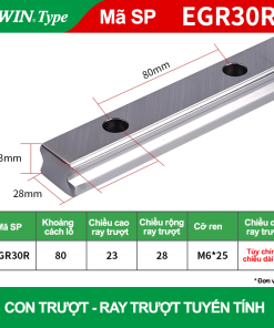 Ray trượt vuông tiêu chuẩn EGR30