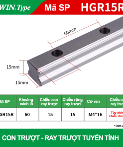 Ray trượt vuông tiêu chuẩn HGR15