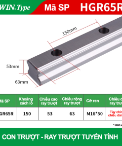 Ray trượt vuông tiêu chuẩn HGR65