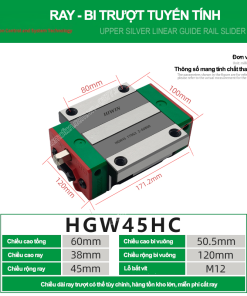 Con trượt vuông bản rộng HGW45HC (Bi trượt vuông - Hiwin type)