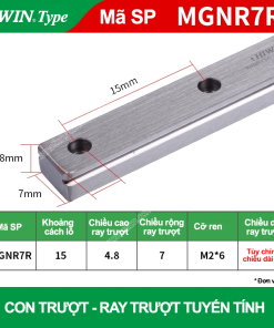 Ray trượt vuông mini MGNR7R (Hiwin type)
