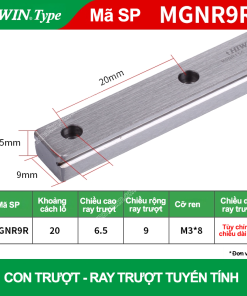 Ray trượt vuông mini MGNR9R (Hiwin type)
