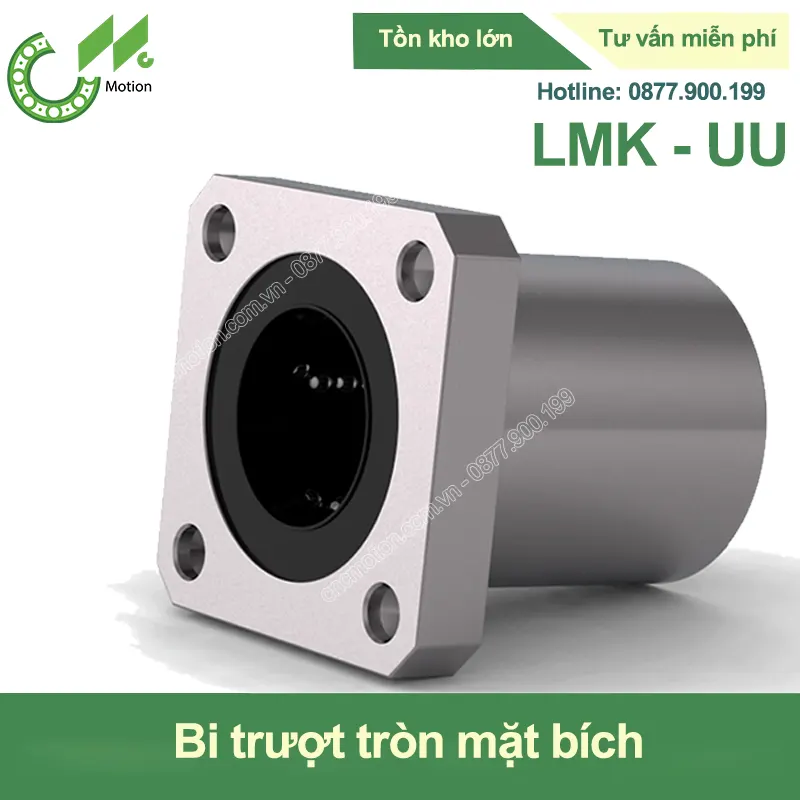 Con trượt tròn mặt bích vuông thân ngắn LMK-UU (Bi trượt tròn)