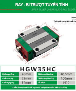Con trượt vuông bản rộng HGW35HC (Bi trượt vuông - Hiwin type)