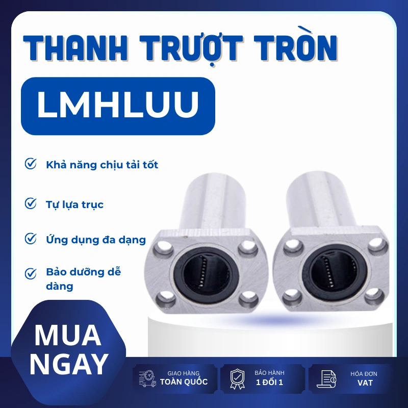 Con trượt tròn mặt bích Oval thân dài LMH30LUU (Bi trượt tròn)