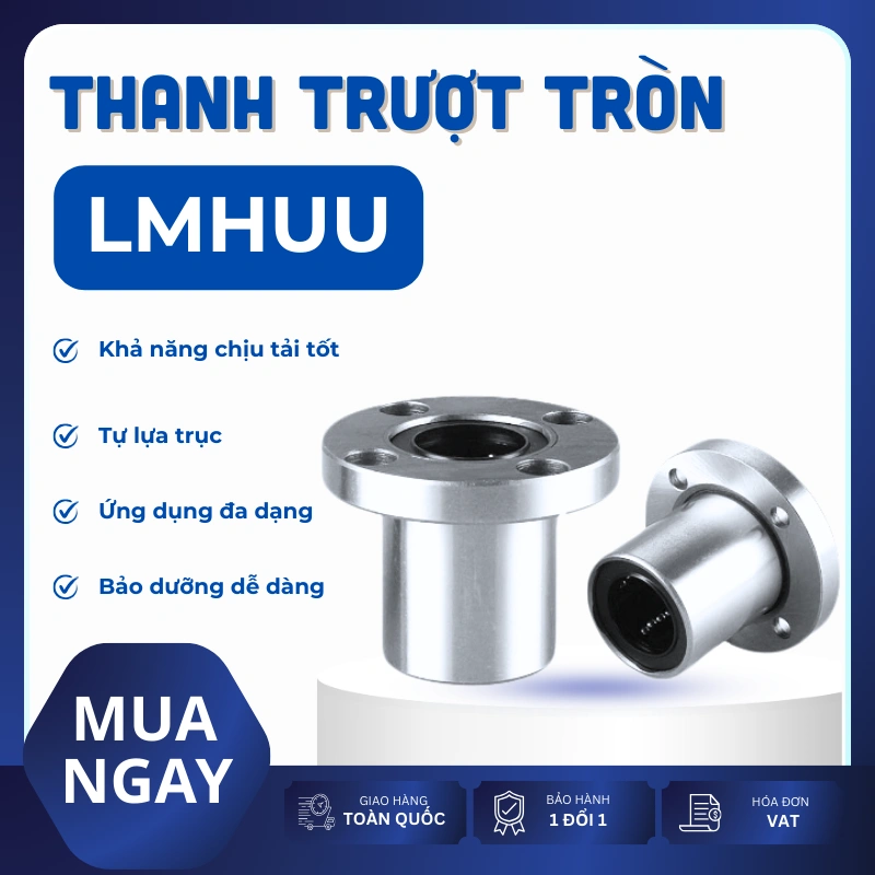 Con trượt tròn mặt bích Oval thân ngắn LMH30UU (Bi trượt tròn)