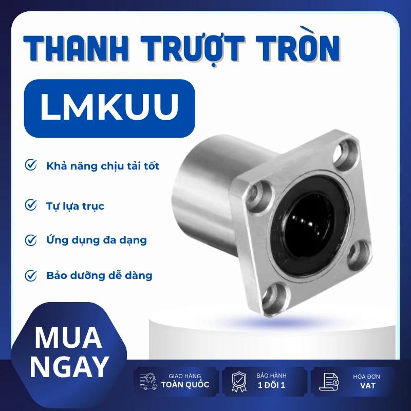 Con trượt tròn mặt bích vuông thân ngắn LMK8UU (Bi trượt tròn)