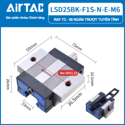 Con trượt vuông bản rộng thân ngắn LSD25BK-F2S-N-E-M6 ( EGW25CB gá dưới ) 16 LSD25BK F1S N E M620r pWnCr LSD25BK F1S N E M620r pWnCr Con trượt vuông bản rộng thân ngắn LSD25BK-F2S-N-E-M6 ( EGW25CB gá dưới )