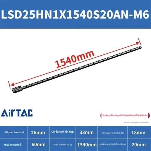 Thanh trượt vuông LSD25HN1X1540S20AN-M6 - Ảnh 2