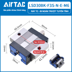 LSD30BK F3S N E M620r zWl4S Con trượt vuông bản rộng thân ngắn LSD30BK-F2S-N-E-M6 ( EGW30CB gá dưới )