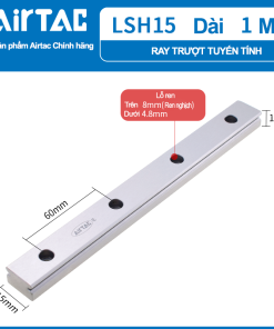 Ray trượt vuông chính xác cao (1m) LSH15RLx1000N ( HGR15R 1000H )