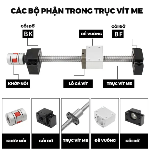 Gối đỡ trục vít me BF12 - Ảnh 4