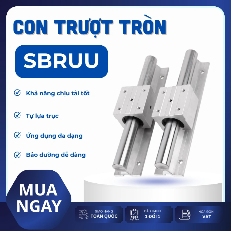 Con trượt tròn có đế thân ngắn SBR40UU (Bi trượt tròn có đế)