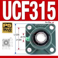 Gối đỡ vòng bi UCF315 (Dày nặng - Đường kính trong 75 mm)