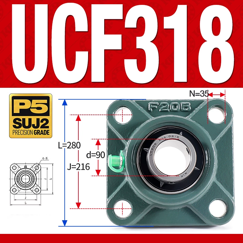Gối đỡ vòng bi UCF318 (Dày nặng - Đường kính trong 90 mm)