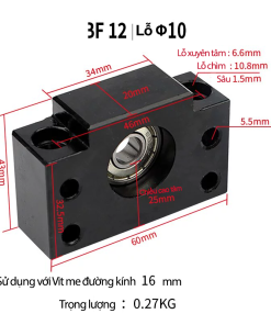 Gối đỡ trục vít me BF12
