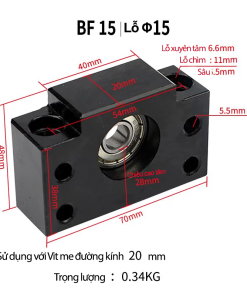 Gối đỡ trục vít me BF15