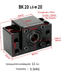 Gối đỡ trục vít me BK chi tiết