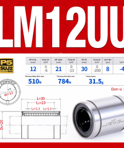Con trượt tròn thân ngắn LM12UU (Bi trượt tròn)