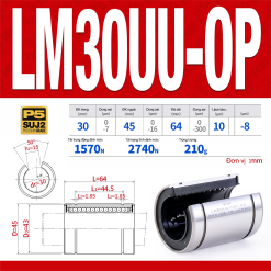 Con trượt tròn khuyết LM30OPUU (Bi trượt tròn khuyết)