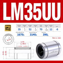 Con trượt tròn thân ngắn LM35UU (Bi trượt tròn)