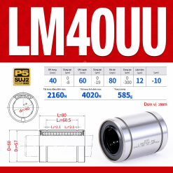 Con trượt tròn thân ngắn LM40UU (Bi trượt tròn)