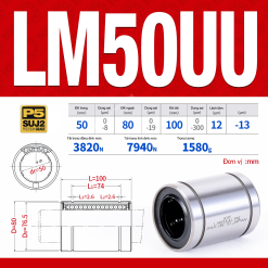 Con trượt tròn thân ngắn LM50UU (Bi trượt tròn)