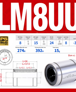 Con trượt tròn thân ngắn LM8UU (Bi trượt tròn)