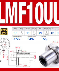 Con trượt tròn mặt bích tròn thân ngắn LMF10UU (Bi trượt tròn)