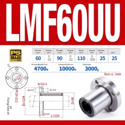 Con trượt tròn mặt bích tròn thân ngắn LMF50UU (Bi trượt tròn)