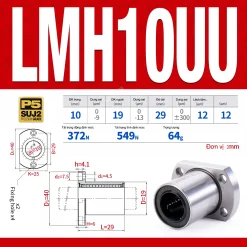 Con trượt tròn mặt bích Oval thân ngắn LMH10UU (Bi trượt tròn)