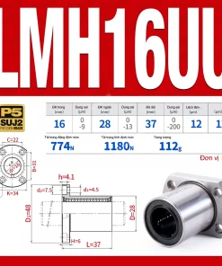 Con trượt tròn mặt bích Oval thân ngắn LMH20UU (Bi trượt tròn)