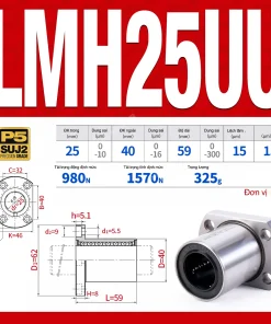 Con trượt tròn mặt bích Oval thân ngắn LMH25UU (Bi trượt tròn)