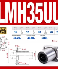 Con trượt tròn mặt bích Oval thân ngắn LMH35UU (Bi trượt tròn)