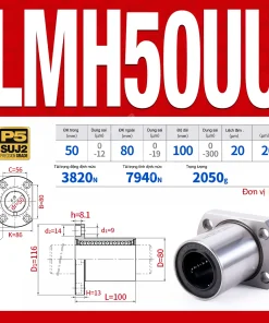 Con trượt tròn mặt bích Oval thân ngắn LMH50UU (Bi trượt tròn)