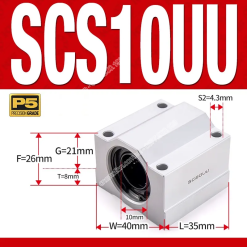 Con trượt tròn thân ngắn SCS10UU (Gối trượt tròn mặt vuông)