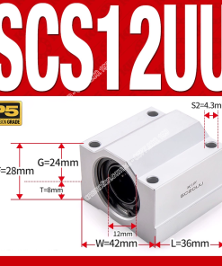 Con trượt tròn thân ngắn SCS12UU (Gối trượt tròn mặt vuông)