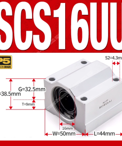 Con trượt tròn thân ngắn SCS16UU (Gối trượt tròn mặt vuông)