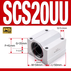 Con trượt tròn thân ngắn SCS20UU (Gối trượt tròn mặt vuông)