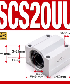 Con trượt tròn thân ngắn SCS20UU (Gối trượt tròn mặt vuông)