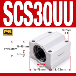 Con trượt tròn thân ngắn SCS30UU (Gối trượt tròn mặt vuông)