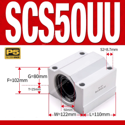 Con trượt tròn thân ngắn SCS50UU (Gối trượt tròn mặt vuông)