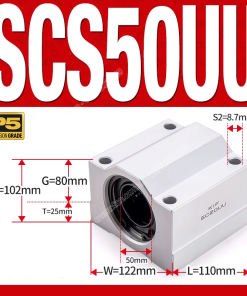 Con trượt tròn thân ngắn SCS50UU (Gối trượt tròn mặt vuông)