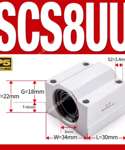 Con trượt tròn thân ngắn SCS8UU (Gối trượt tròn mặt vuông)