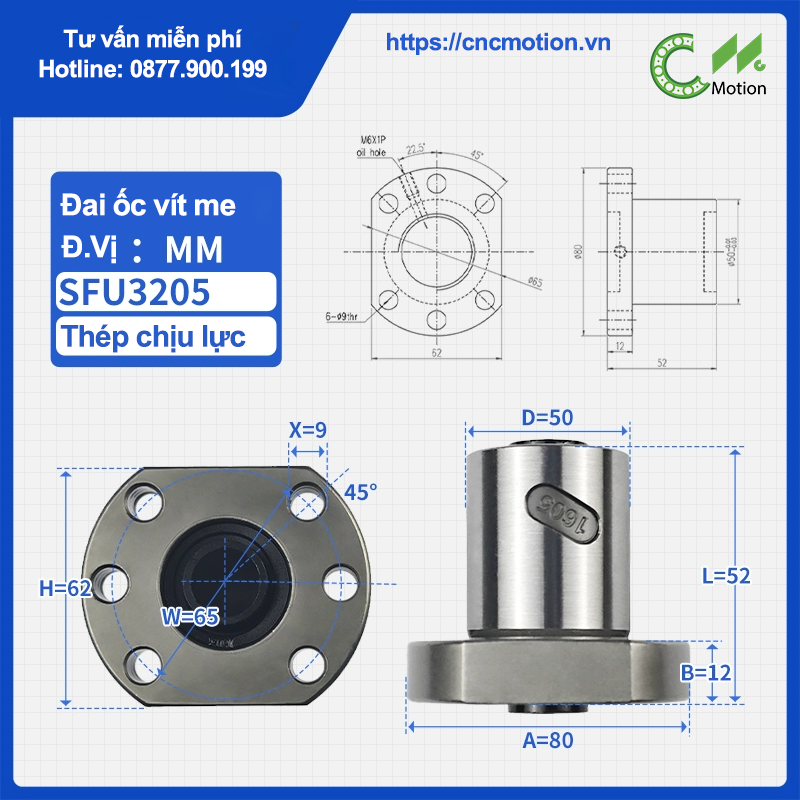 Đai ốc vít me SFU3205
