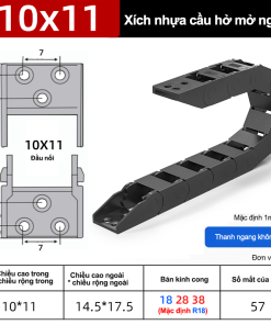 Xích nhựa cầu nắp hở XN10x11 NH ( Kích thước trong 10x11mm )