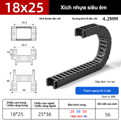 Xích nhựa cầu siêu êm (tĩnh âm) XN18x25 TA ( Kích thước trong 18x25mm )
