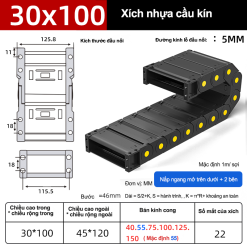 Xích nhựa cầu nắp kín XN30x100 CA NK ( Kích thước trong 30x100mm )