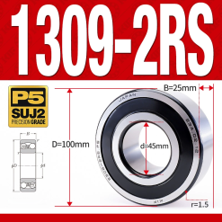 Vòng bi - bạc đạn tự lựa 1309-2RS  (Phớt cao su - 5*100*25 mm)