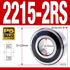 Vòng bi - bạc đạn tự lựa 2215-2RS  (Phớt cao su - 75*130*31 mm)